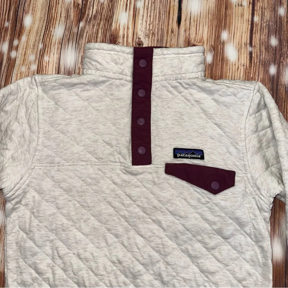 Patagonia  Organic Cotton Quilted Snap-T Pullover  Outdoor Girl’s Size Small